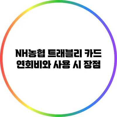NH농협 트래블리 카드 연회비와 사용 시 장점