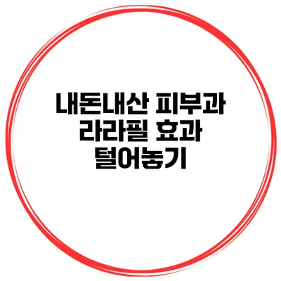 내돈내산 피부과 라라필 효과 털어놓기