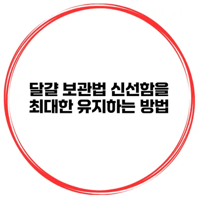달걀 보관법 신선함을 최대한 유지하는 방법
