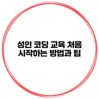 성인 코딩 교육 처음 시작하는 방법과 팁