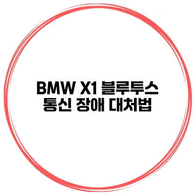 BMW X1 블루투스 통신 장애 대처법