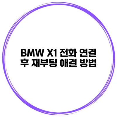 BMW X1 전화 연결 후 재부팅 해결 방법