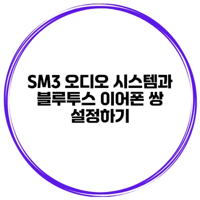 SM3 오디오 시스템과 블루투스 이어폰 쌍 설정하기