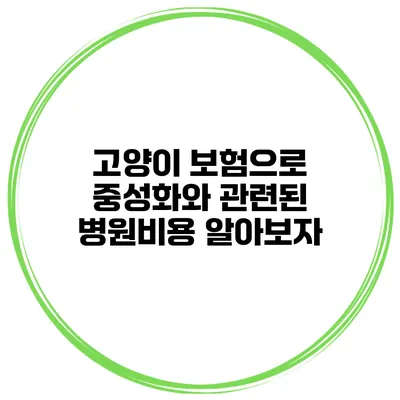 고양이 보험으로 중성화와 관련된 병원비용 알아보자