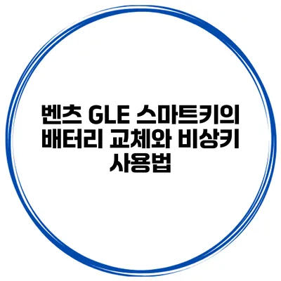 벤츠 GLE 스마트키의 배터리 교체와 비상키 사용법
