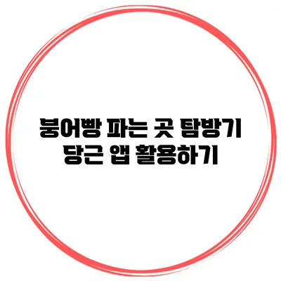 붕어빵 파는 곳 탐방기 당근 앱 활용하기
