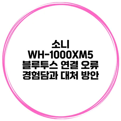소니 WH-1000XM5 블루투스 연결 오류 경험담과 대처 방안